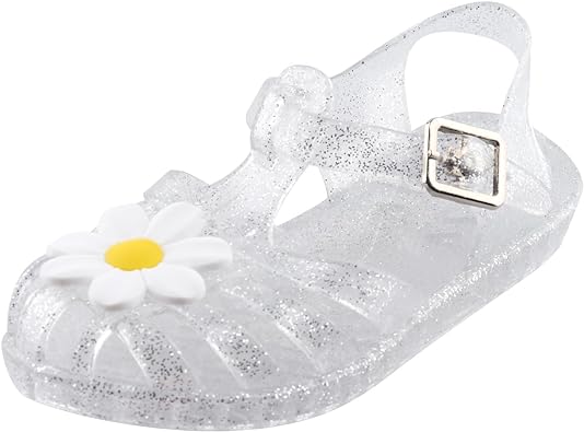 TANDEFLY Girls Jelly Sandals Mary Jane Flats Kids Baby Character Princess Dress Costume Ballet Beach Sandals