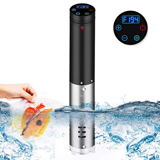 Sous Vide Cooker Immersion Circulator, IPX7 Body Waterproof 1000W Cooking Machine Digital Display Stainless Steel with Touch Screen and Recipe Cookbook