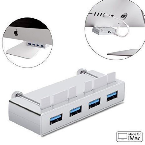Cateck Premium 4-Port USB 30 Hub with 2-Foot USB 30 Cable Exclusively Designed For iMac Slim Unibody