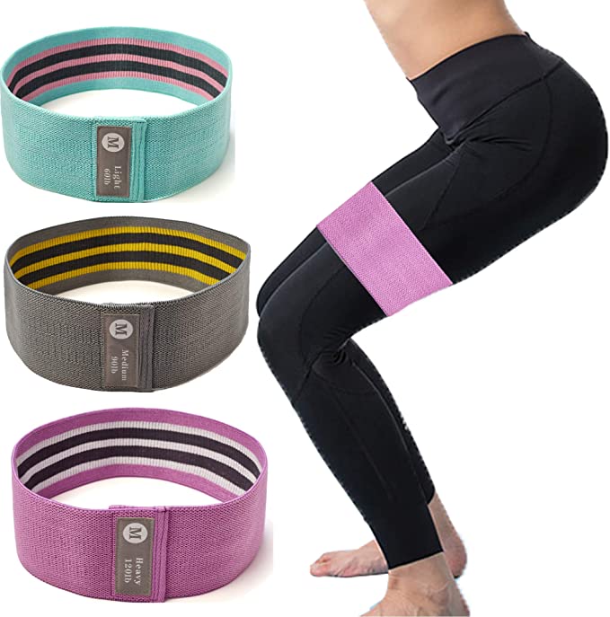 Non-Slip Resistance Booty Bands for Hip, Legs, Thighs and Butt, Womens Exercise Workout Glute Loop Bands with Different Strength Level - 3 Pieces Set