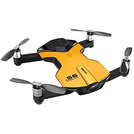 Wingsland S6 Pocket RC Quadcopter FPV Selfie Drone 4K HD Camera Phone Control Foldable RTF Helicopter-Yellow