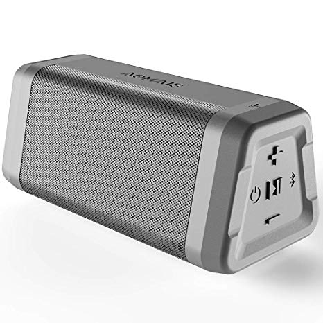 AOMAIS Real Sound Portable Bluetooth Speakers Waterproof Durable Wireless Speakers Loud Bass Built-in Microphone, 20 Hours Playtime, Bluetooth 4.2, 100ft Range for Home Outdoor, Travel (Grey)