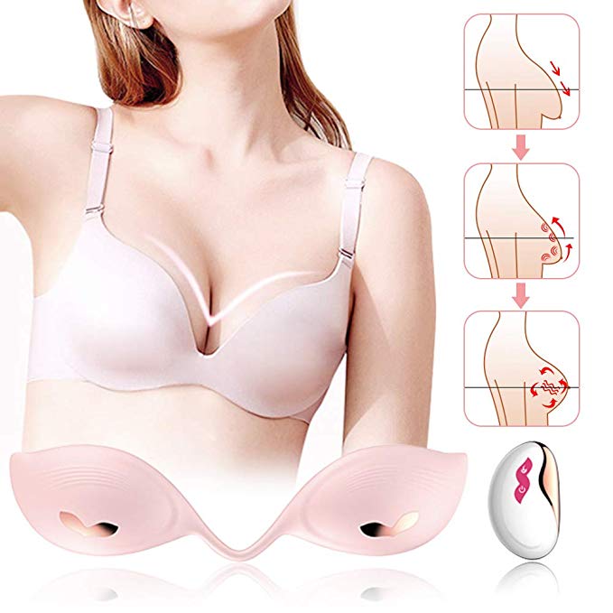 Electric Breast Massager, Wireless Breast Enhancement Instrument, USB Charging Breast Enhancer Bra Machine Breast Enlarger, Automatic Heating, Promotion Circulation Relieve Breasts for A to D Cups