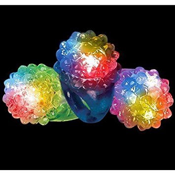 Qiyun CoolGlow 24ct LED Light Up Jelly Bumpy Rings - Assorted Colors