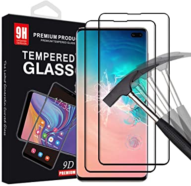 [2PACK] Galaxy S10 Plus Screen Protector, Novo Icon YEG02 [9H Hardness][HD][Case Friendly][Bubble-Free] Tempered Glass Screen Protector for Samsung Galaxy S10 Plus (Black)