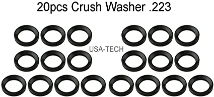 USA-TECH 20PCS .223 5.56 1/2" x28 Thread Steel Crush Washer
