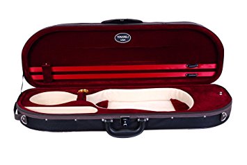 Tonareli Ultra Light Half-Moon Violin Case Burgundy/Cream - 4/4