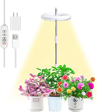 Plant Grow Lights for Indoor Plants Full Spectrum with Timer 3/9/12H, Height Adjustable 3 Spectrum Modes with 72 LEDs Dimmable Sun Lamps for House Plants