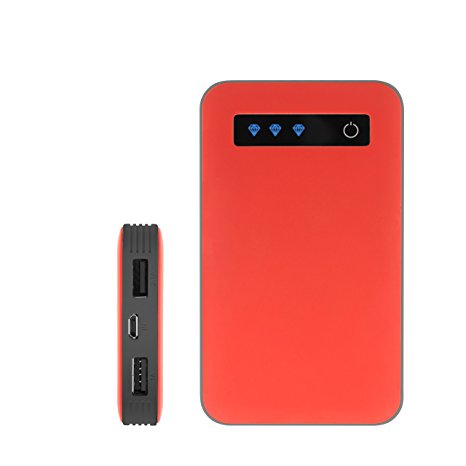 iJoy Portable Charger Ultra-Slim 10000mAh Power 10K Power Bank (Red/Gray)