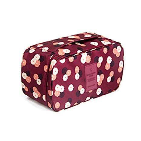 Multifunctional Travel Bras Underwear Storage Bag Packing Organizer Panties Socks Cosmetic Storage Bag (Wine Red)