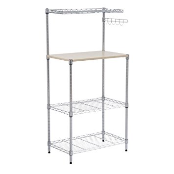 HomCom 47" Baker's Rack Kitchen Storage Stand w/ Cutting Board