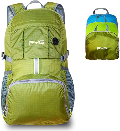 Raise Your Game RYG Lightweight Packable Stuff Daypack Backpack for Camping Travel and Outdoor Hiking Day Trips (Olive Green)