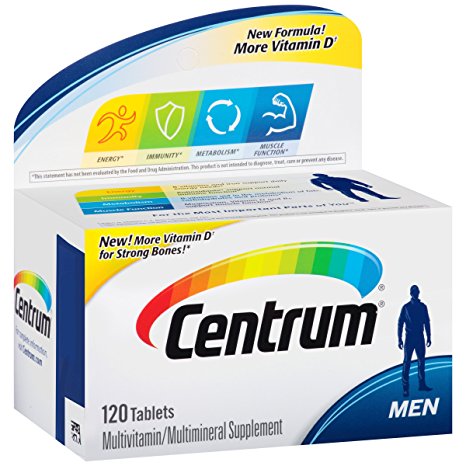 Centrum Men (120 Count) Multivitamin / Multimineral Supplement Tablet, Vitamin D3
