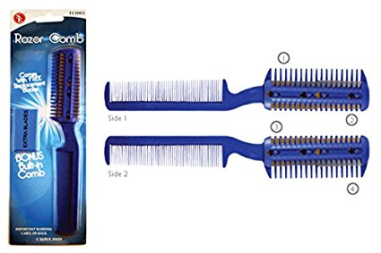 Hair Thinning Razor Hair Comb with Extra Razor Blades