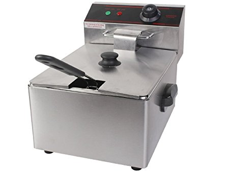 Giantex 2500w Deep Fryer Electric Commercial Tabletop Restaurant Frying w/ Basket Scoop