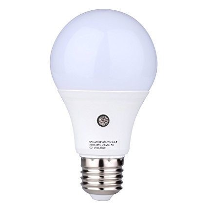 TOPCHANCES LED Sensor Bulbs 7W E27 Dusk to Dawn Smart LED Light Bulb Energy Save Automatic Sensor Ball Lamps (Warm White 3000K)