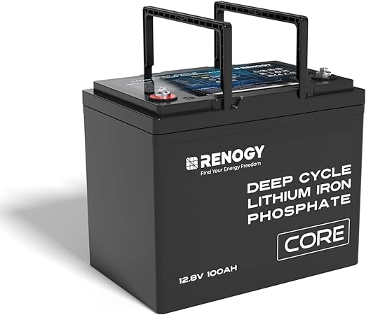 Renogy 12V 24V 48V 100Ah Core Series Deep Cycle Lithium Iron Phosphate Battery, 5000  Cycles, Built-in 100A BMS, Perfect for RV, Marine, Camping, Trolling Motors