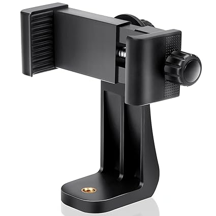 Vastar Universal Smartphone Tripod Adapter, Fits iPhone, Samsung, and all Phones, Rotates Vertical and Horizontal , Adjustable Clamp , Cell Phone Holder (Mount Adapter)