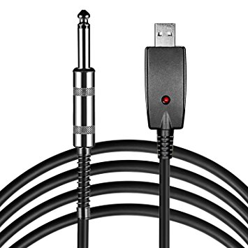 Neewer 10 feet USB Interface Male to 6.35mm 1/4-inch Electric Guitar Converter Cable, Studio Audio Cable Guitar Computer Connector Cord Adapter for Instruments Recording Singing iPhone GarageBand Game