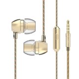 Earbuds In-Ear Headphones Metal Sound Cell Phone Headset Earphones with Mic and Stereo Bass for iPhone 6S Plus 6 5S iPod iPad Samsung S6 Note 5 HTC LG G4 G3 Android Smartphones MP3 Players Gold