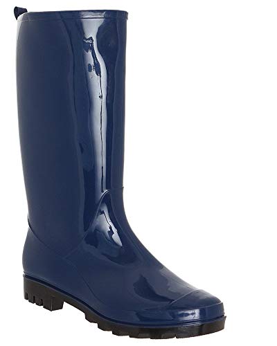 Capelli New York Ladies Shiny Solid Opaque Jelly Rain Boot