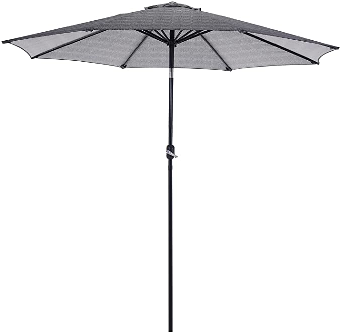 Grand Patio 9 FT Enhanced Aluminum Patio Umbrella, UV Protected Outdoor Umbrella with Auto Crank and Push Button Tilt