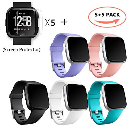 I-SMILE Fitbit Versa Bands, Classic Edition Replacement Bracelet Sport Wristband with Buckle Accessories Strap for Fitbit Versa Fitness Smart Watch, 13 Colors, Large, Small