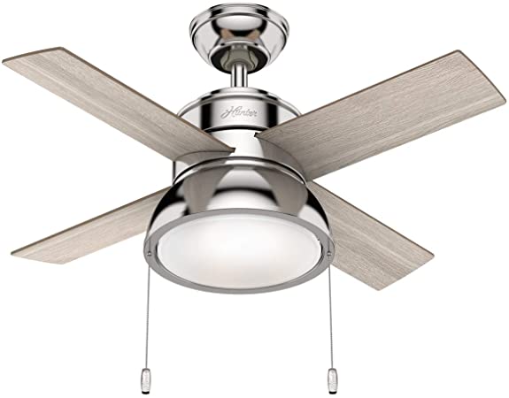 Hunter Fan Company Hunter 59386 Transitional 36``Ceiling Fan from Loki collection in Polished Nickel finish