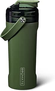 BrüMate MultiShaker Blender Shaker Bottle | 100% Leakproof Insulated Stainless Steel Shaker Bottle | Protein Shaker Bottle, and Pre Workout Bottle for the Gym | 26oz (OD Green)