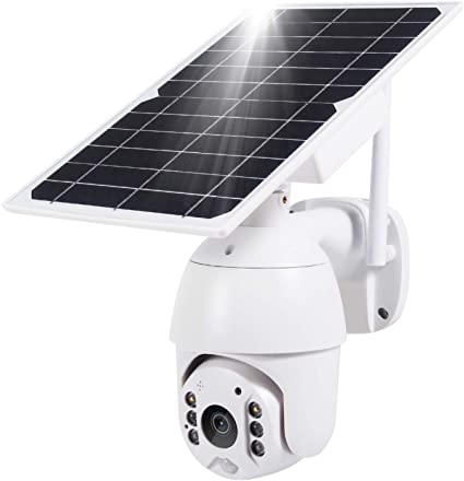 Solar Security Camera Outdoor,Yeoman 1080P Wireless Wi-Fi Spotlight Home Surveillance with Pan Tilt &Rechargeable Battery,Two-Way Talk,PIR Motion Recording,Cloud Storage/SD Slot