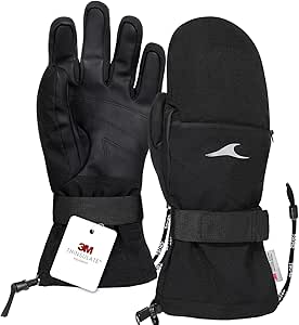 Achiou Ski Gloves Waterproof Snowboard Gloves,Winter Cold Weather Gloves for Men & Women,Touchscreen Snow Mittens