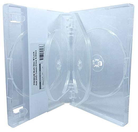 CheckOutStore (5) Premium Multi Disc M-Lock Hub DVD Cases, 6 Disc, Clear
