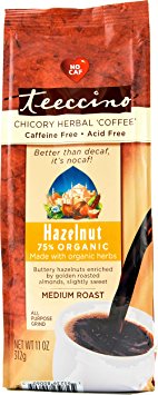 Teeccino Hazelnut Chicory Herbal Coffee Alternative, Caffeine Free, Acid Free, 11 Ounce