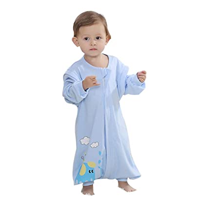 EsTong Baby Sleep Bag with Feet 0.5 TOG Summer for Early Walker Long Sleeve Wearable Blanket