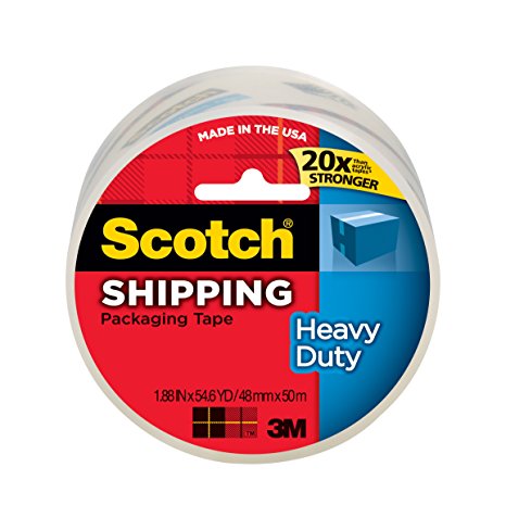 Scotch Heavy Duty Shipping Packaging Tape, 1.88 Inches x 54.6 Yards, 1 Roll (3850)