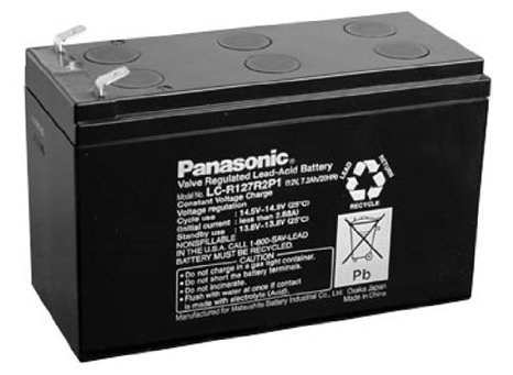 Panasonic LC-R127R2P1 Black Large 12V 72Ah VRLA Battery with F2 Terminal