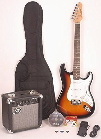 SX RST 3TS Full Size Electric Guitar Package w/GA1065  Includes Guitar, Amp, Strap and Instructional DVD
