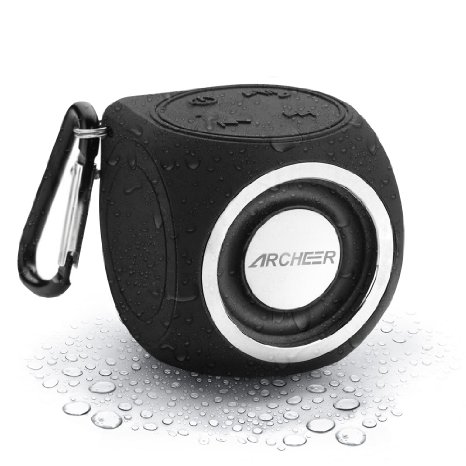 Bluetooth Speakers, Archeer Pocket Size Shower Speaker, IPX7 Waterproof & Shockproof Outdoor Speaker with Built-in Microphone, A109 -Black