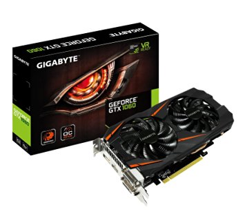 Gigabyte GeForce GTX 1060 Windforce OC 6GB GDDR5 Graphics Cards GV-N1060WF2OC-6GD