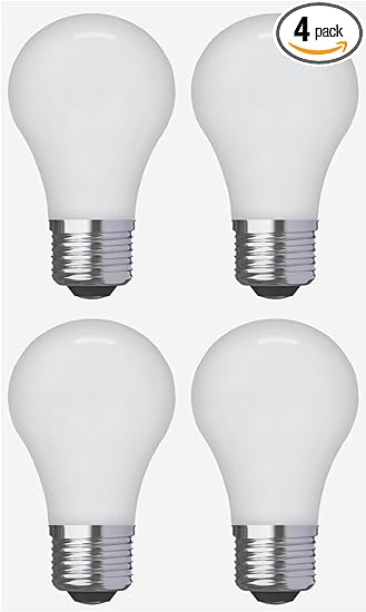 (4 Bulbs) GE Basic LED A15, Dimmable, 40 watt Equivalent, Soft White, HD Light, Medium Base Ceiling Fan LED Light Bulb