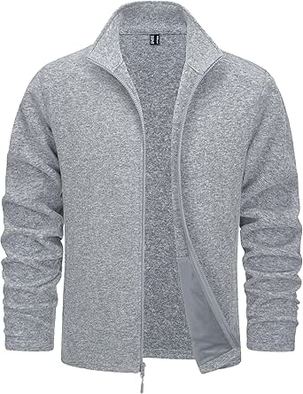 TACVASEN Men's Fleece Jackets Full Zip Lightweight Jacket Casual Soft Warm Coats with Pockets