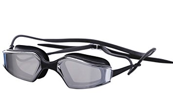 BESYL Adult Athletics Plating Swimming Goggles Pro Performance UV Protection Anti-Fog Swim Glasses - Black