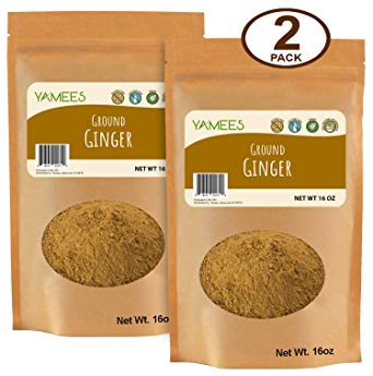 Yamees Ginger Powder - Ground Ginger - Dried Ginger Powder - Dry Ginger Powder - Bulk Spices - 2 Pack of 16 Ounce Each
