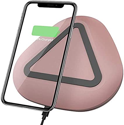 Wireless Charger Qi-Certified Ultra-Slim Wireless Charger Pad Compatible iPhone Xs/Xs Max/XR/X/8Plus/8 Galaxy S9/S9 /S8/S8 /Note 8 Nokia Lumia-Rosegold