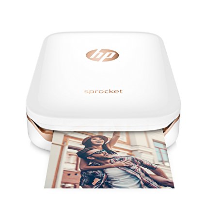 HP Sprocket Portable Photo Printer, X7N07A, Print Social Media Photos on 2x3 Sticky-Backed Paper - White (Certified Refurbished)