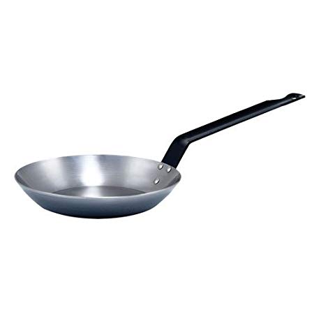 Winco CSFP-8, 8-5/8-Inch French Style Fry Pan, Carbon Steel Frying Pan with Extra Long Solid Metal Handle