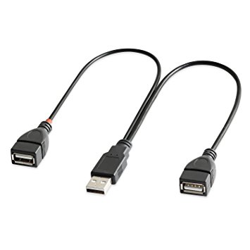 Onvian USB Male to 2 Female Y Splitter Cable USB A Cord Hub for Data Charging Syncing