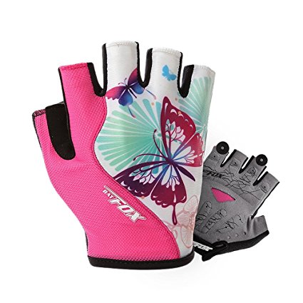 DuShow Women And Men Mountain Bike Bicycle Glove Cycling Fingerless Gloves Road Racing Gloves GEL Breathable Anti-slip Anti-shock Short Half Finger gloves