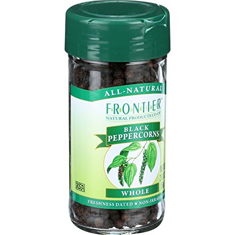 Frontier Natural Products Peppercorns Black, Whole, 2.08-Ounce