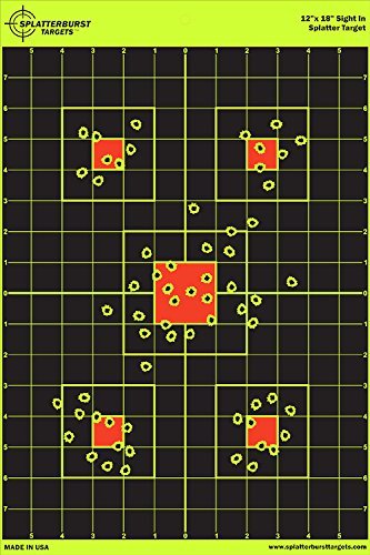12"x18" Sight In Splatterburst Target - Instantly See Your Shots Burst Bright Florescent Yellow Upon Impact!